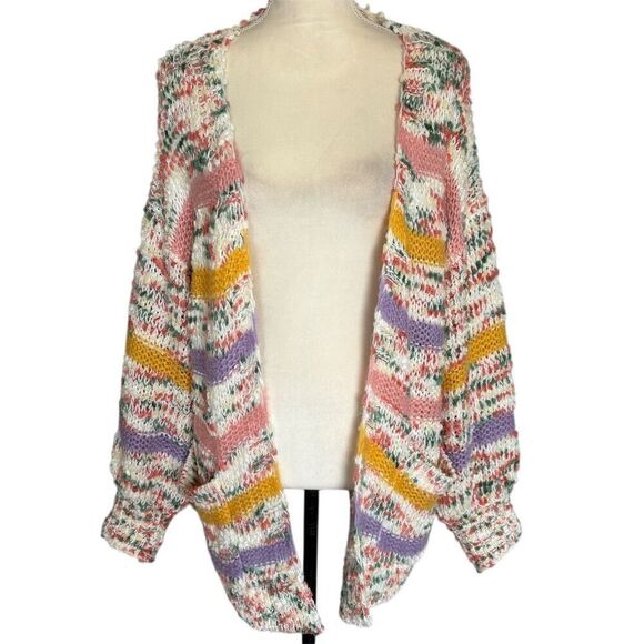 & Merci Women's Multicolor Striped Knit Cardigan Sweater Size S - Picture 1 of 6
